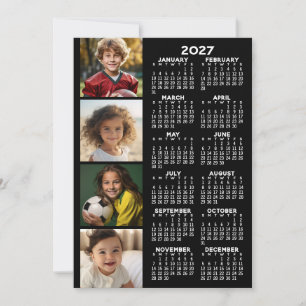 Kalender mit 4-Foto-Collage auf Karte