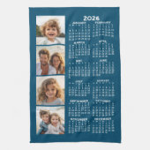 Kalender mit 4 Foto Collage Blue Geschirrtuch (Vertikal)