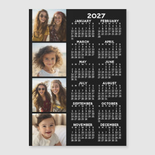 Kalender mit 4-Foto-Collage Magnetkarte