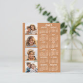 Kalender mit 4 Foto Collage - Terra Cotta Postkarte (Stehend Vorderseite)