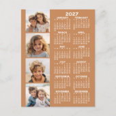 Kalender mit 4 Foto Collage - Terra Cotta Postkarte (Vorderseite)