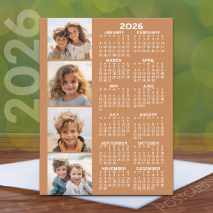 Kalender mit 4 Foto Collage - Terra Cotta Postkarte