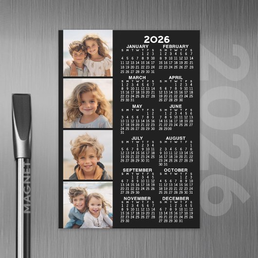 Kalender mit 4 Fotocollagen Magnetkarte
