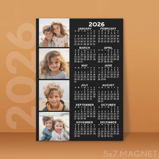 Kalender mit 4 Fotocollagen Magnetkarte