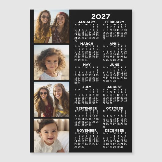 Kalender mit 4 Fotocollagen Magnetkarte (Vorderseite)