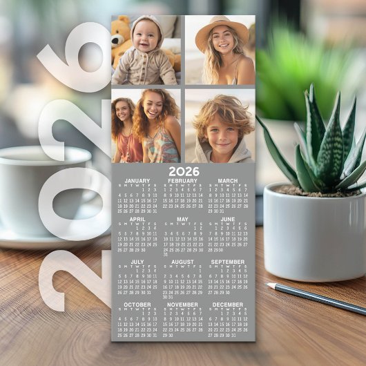 Kalender mit 4 Fotomaterial - Grau - Karte