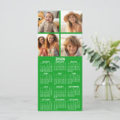 Kalender mit 4 Fotomaterial - Grüne Karte (Stehend Vorderseite)