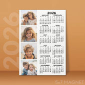 Kalender mit 4 Fotomaterial Magnetkarte weiß