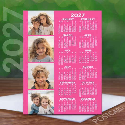 Kalender mit 4 Fotomaterial Postkarte