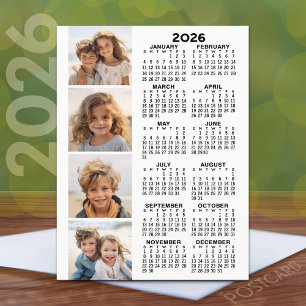 Kalender mit 4 Fotomaterial - Schwarz-weiß Postkarte