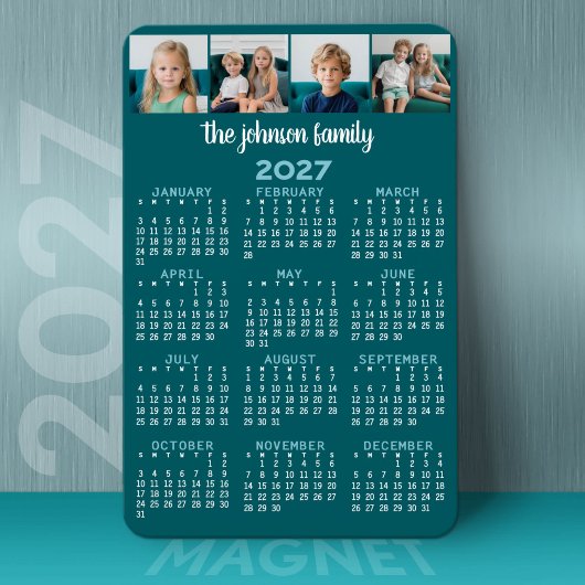 Kalender mit 4 Fotos Magnet
