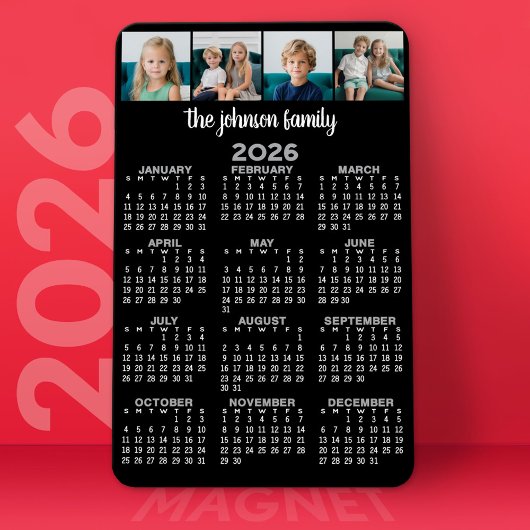 Kalender mit 4 Fotos Magnet