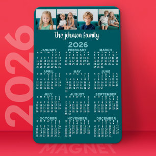 Kalender mit 4 Fotos Magnet