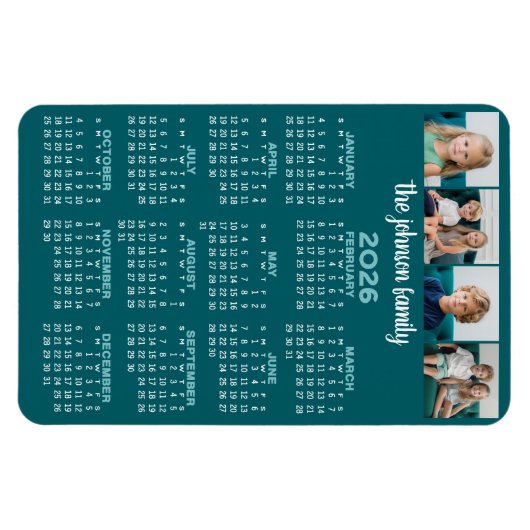 Kalender mit 4 Fotos Magnet (Horizontal)