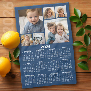 Kalender mit 6 Bildern - Blau Geschirrtuch
