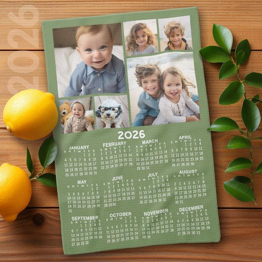 Kalender mit 6 Fotomaterial - Seite Grün Geschirrtuch