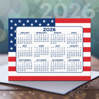Kalender mit amerikanischer Flagge - Rot Weiß Blau