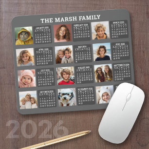 Kalender mit einem Bild für jeden Monat Mousepad