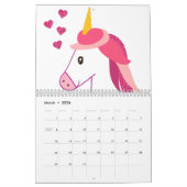 Kalender mit einem Einhorn für ein Mädchen. (Mär 2026)