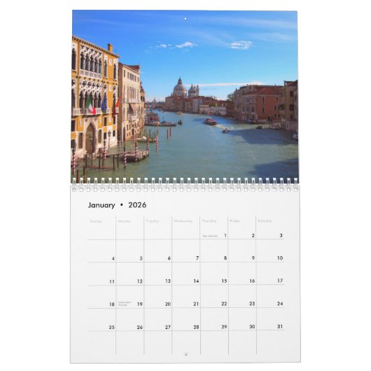 Kalender mit Ferien - Städte der Welt (Jan 2026)