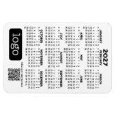 Kalender mit Firmenlogo und QR-Code Magnet (Horizontal)
