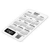 Kalender mit Firmenlogo und QR-Code Magnet (Linke Seite)