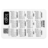 Kalender mit Firmenlogo und QR-Code Magnet (Horizontal)