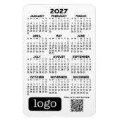Kalender mit Firmenlogo und QR-Code Magnet (Vertikal)