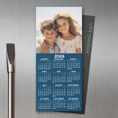 Kalender mit Foto Collage blauer Hintergrundmagnet Magnetkarte