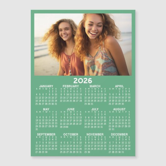 Kalender mit Foto Full Year View Modern Magnet (Vorderseite)