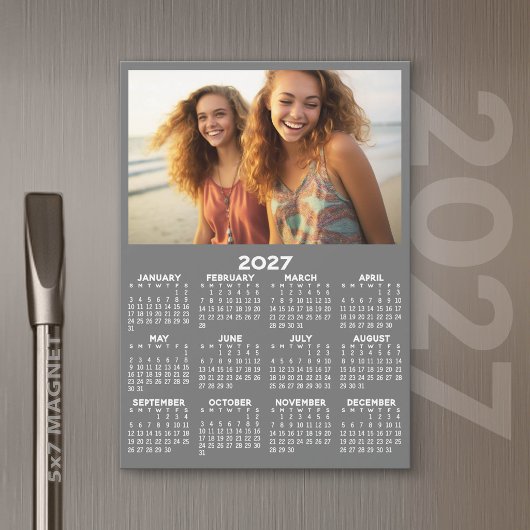 Kalender mit Foto Full Year View Modern Magnet