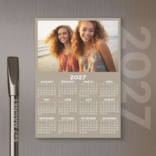 Kalender mit Foto Full Year View Modern Magnet
