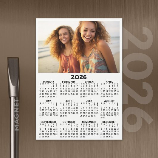Kalender mit Foto Full Year View Modern Magnet