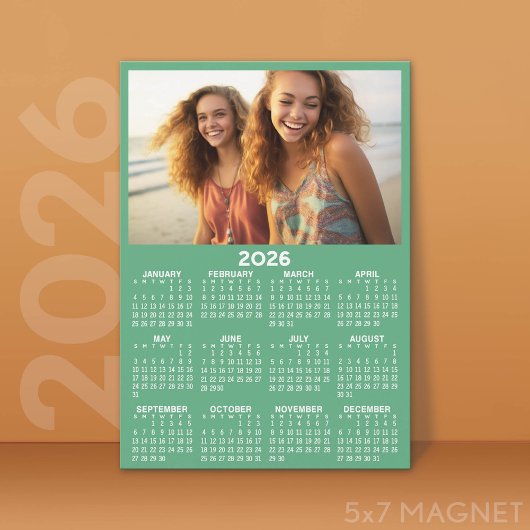 Kalender mit Foto Full Year View Modern Magnet