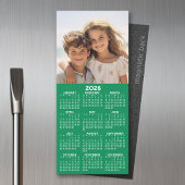Kalender mit Foto - grüner Hintergrund Magnetkarte