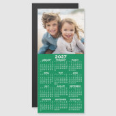 Kalender mit Foto - grüner Hintergrund Magnetkarte (Vorne/Hinten)