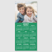 Kalender mit Foto - grüner Hintergrund Magnetkarte (Vorderseite)