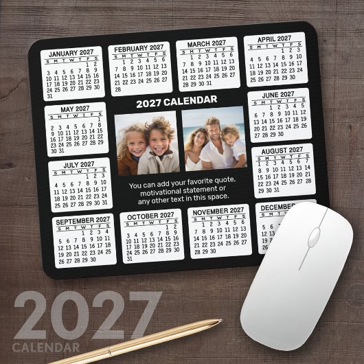 Kalender mit Foto im Zentrum Mousepad