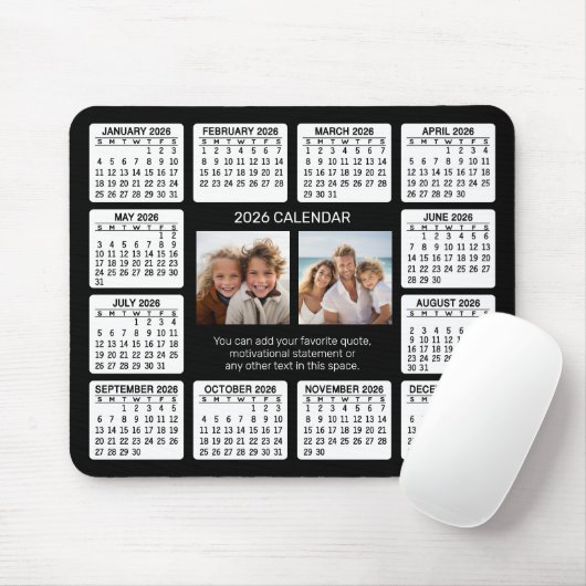 Kalender mit Foto im Zentrum Mousepad (Mit Mouse)