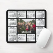 Kalender mit Foto im Zentrum Schwarz-weiß Mousepad (Mit Mouse)