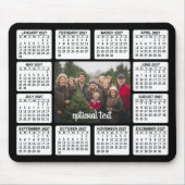 Kalender mit Foto im Zentrum Schwarz-weiß Mousepad (Vorne)
