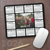 Kalender mit Foto im Zentrum Schwarz-weiß Mousepad