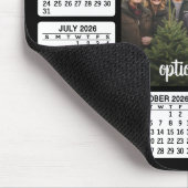 Kalender mit Foto im Zentrum Schwarz-weiß Mousepad (Ecke)