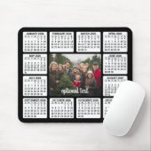 Kalender mit Foto im Zentrum Schwarz-weiß Mousepad (Mit Mouse)