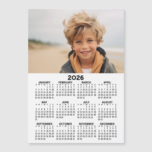 Kalender mit Foto - Jahr-Ansicht Magnetkarte (Vorderseite)