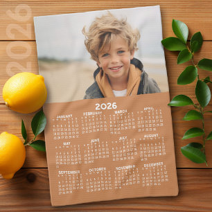 Kalender mit Foto - Jahresansicht - Terra Cotta Geschirrtuch