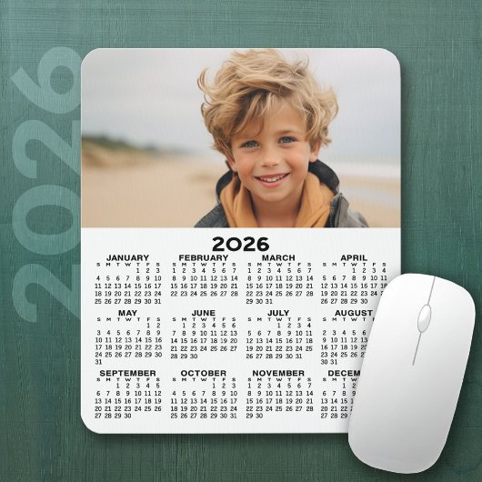 Kalender mit Foto - Vertikale Jahresansicht Mousepad