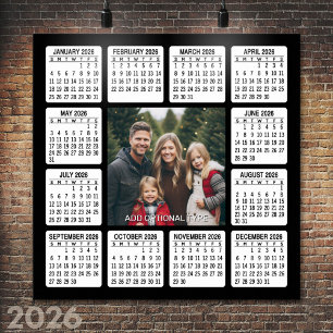 Kalender mit Foto Volljahresansicht Modern Minimal Poster