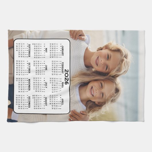 Kalender mit Foto Volljährig anzeigen Moderne Mini Geschirrtuch (Horizontal)