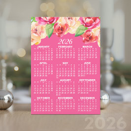 Kalender mit gestrichenen Aquarellfarben-Blume Einladung
